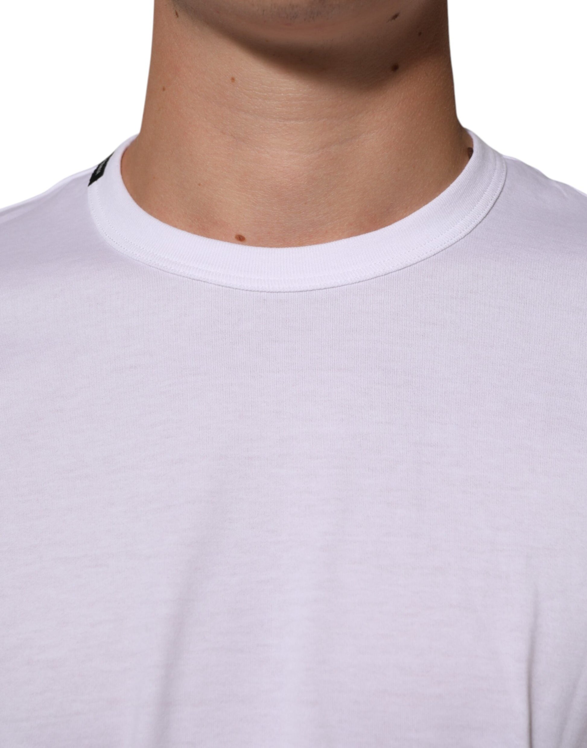 Dolce & Gabbana White Goodluck 2021 Cotton Crew Neck  T-shirt