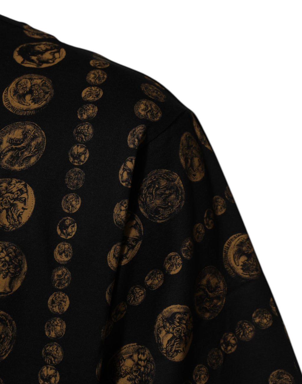 Dolce & Gabbana Black Cotton Coin Print Crew Neck T-shirt
