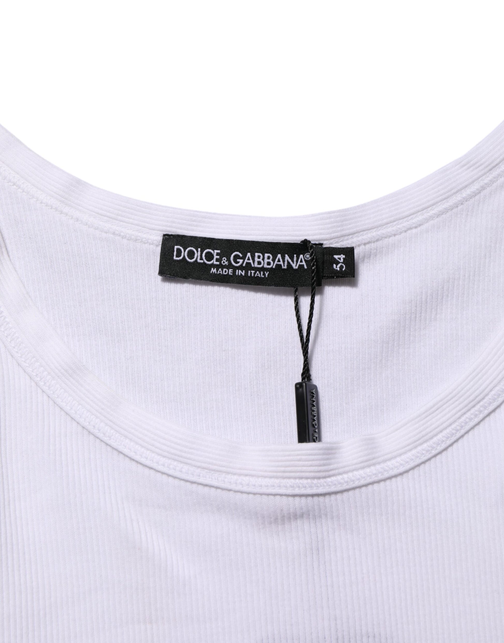 Dolce & Gabbana White Sleeveless Round Neck Tank Top T-shirt