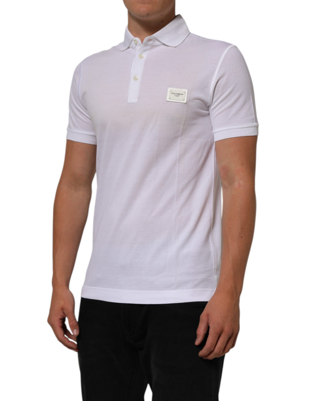 Dolce & Gabbana White Collared Short Sleeves Polo Men T-shirt