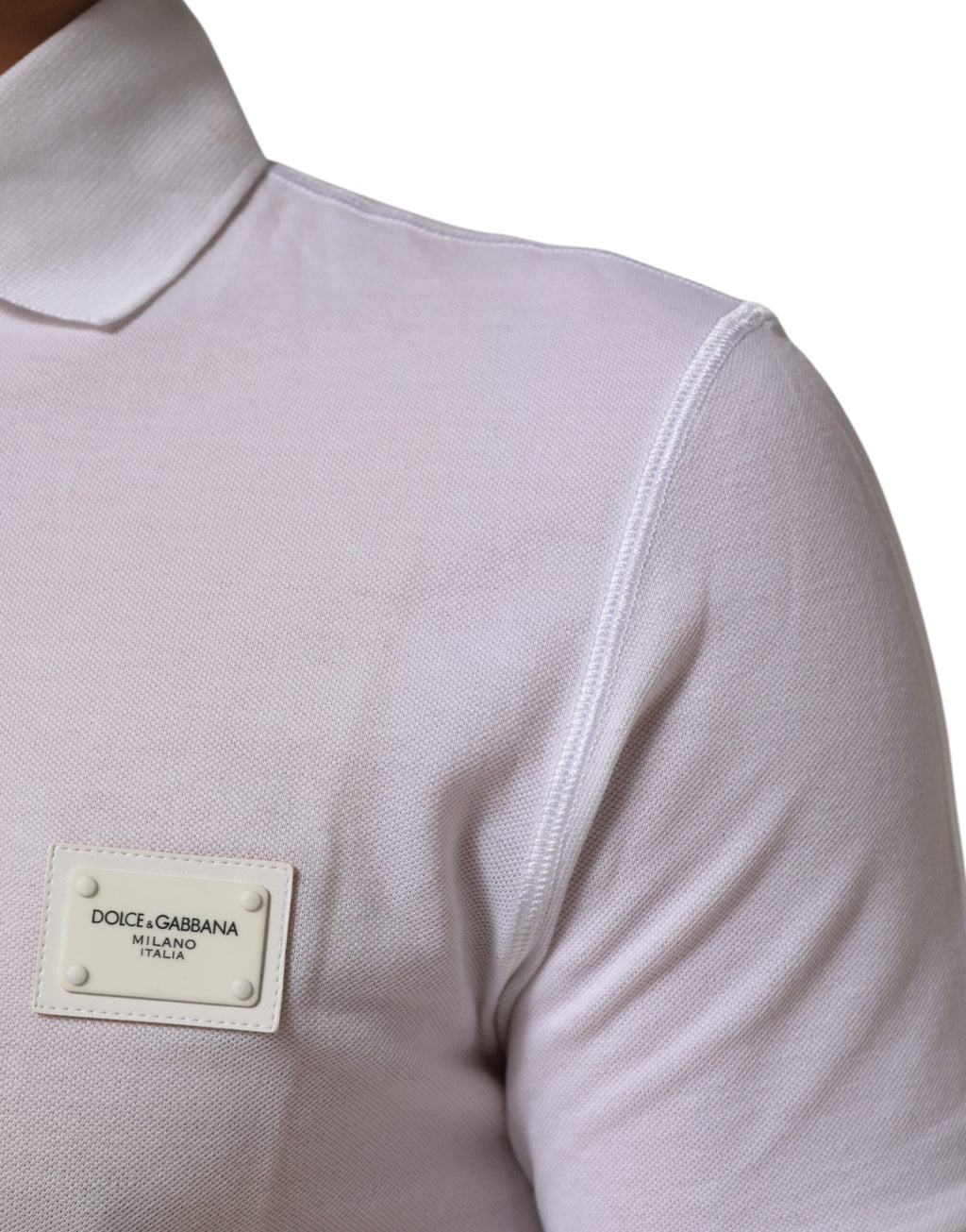 Dolce & Gabbana White Collared Short Sleeves Polo Men T-shirt