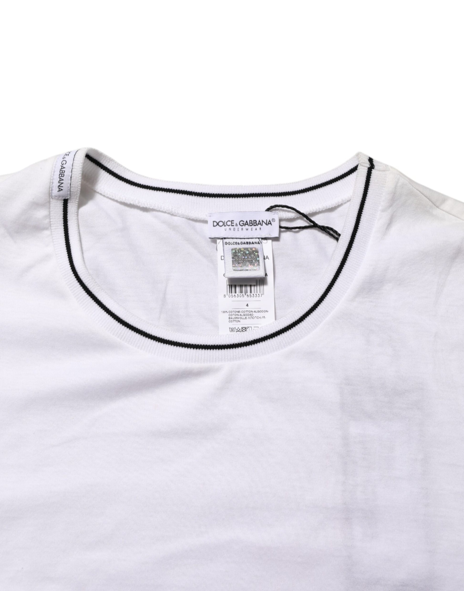 Dolce & Gabbana White Short Sleeves Round Neck Men Underwear T-shirt