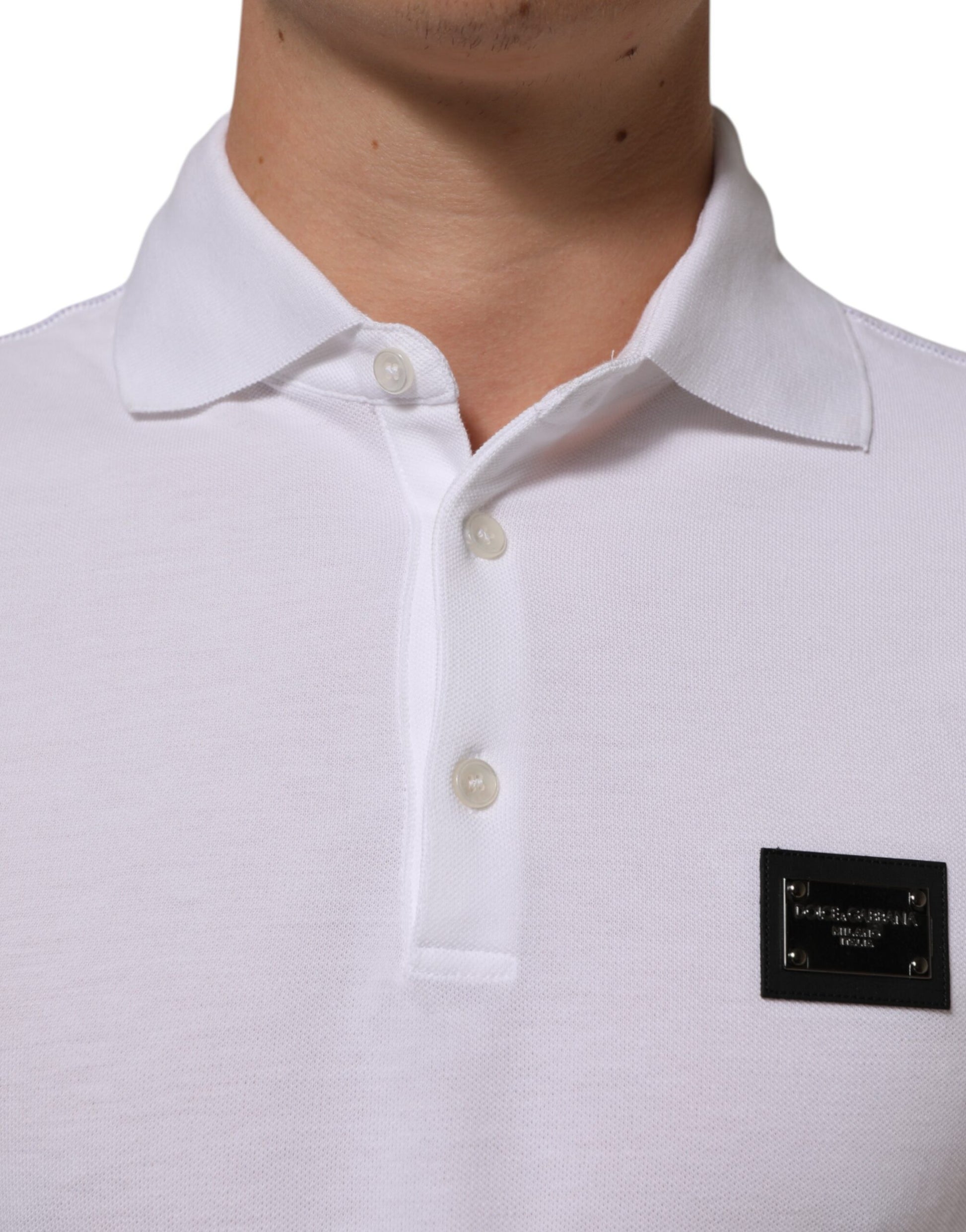 Dolce & Gabbana White Collared Short Sleeves Polo Men T-shirt