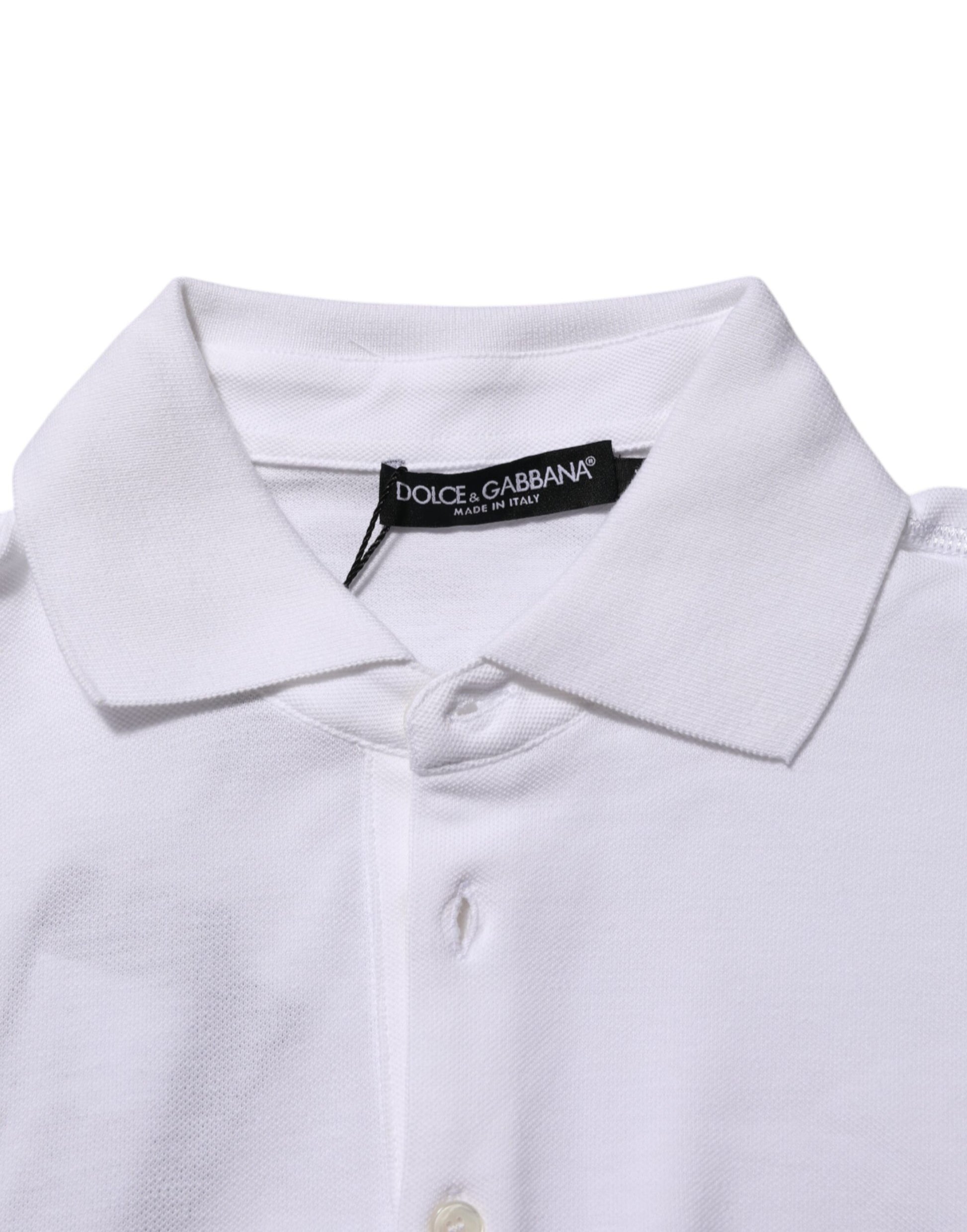 Dolce & Gabbana White Collared Short Sleeves Polo Men T-shirt