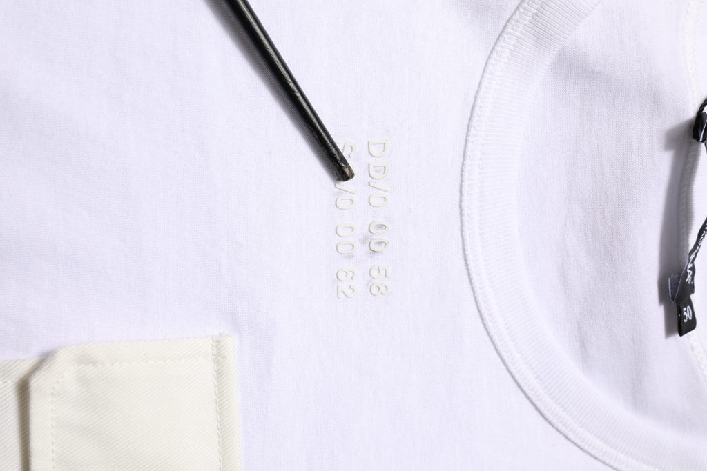 Dolce & Gabbana White Cotton Pocket Short Sleeves Men T-shirt