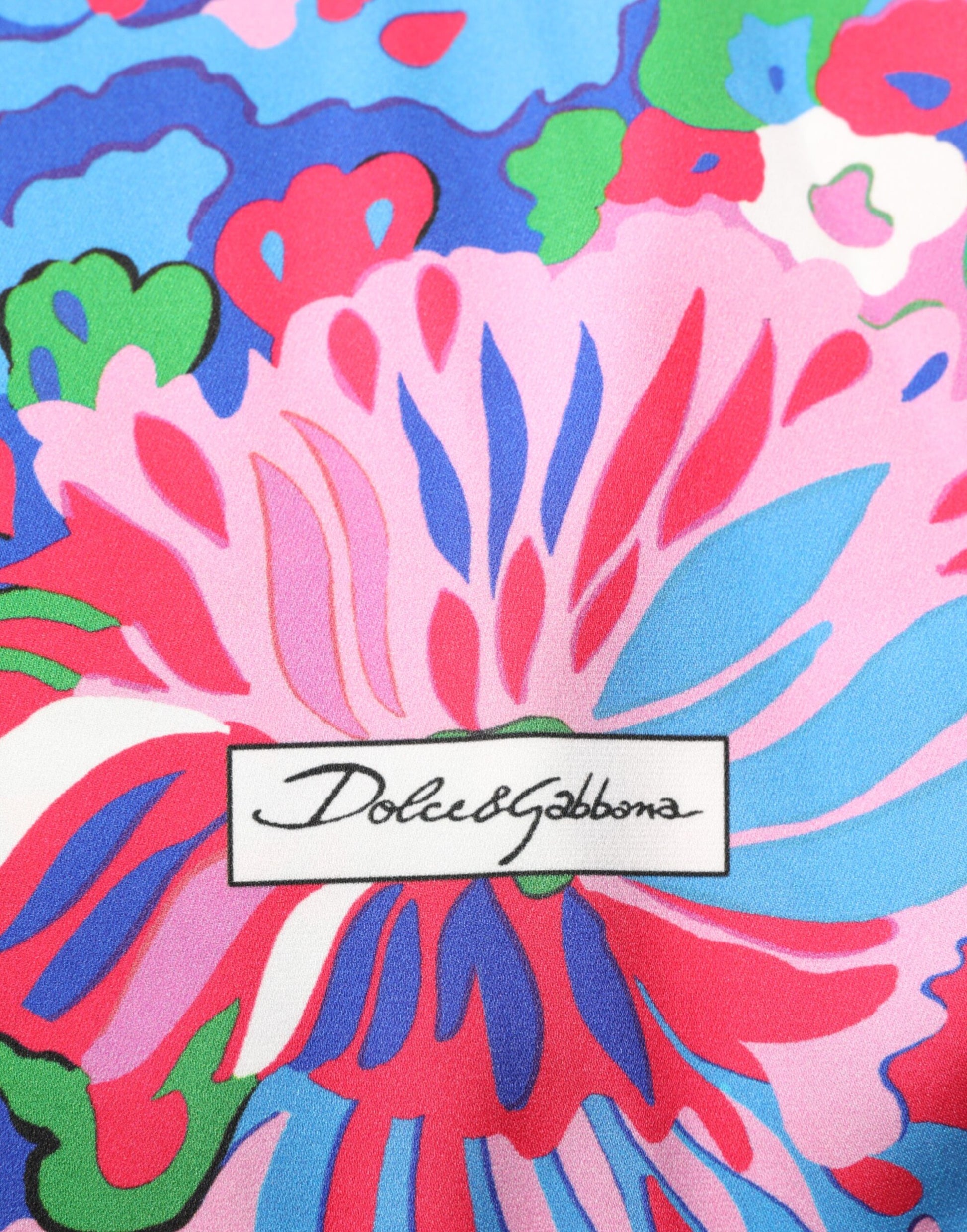 Dolce & Gabbana Multicolor Floral Print Silk Blouse Tunic Top