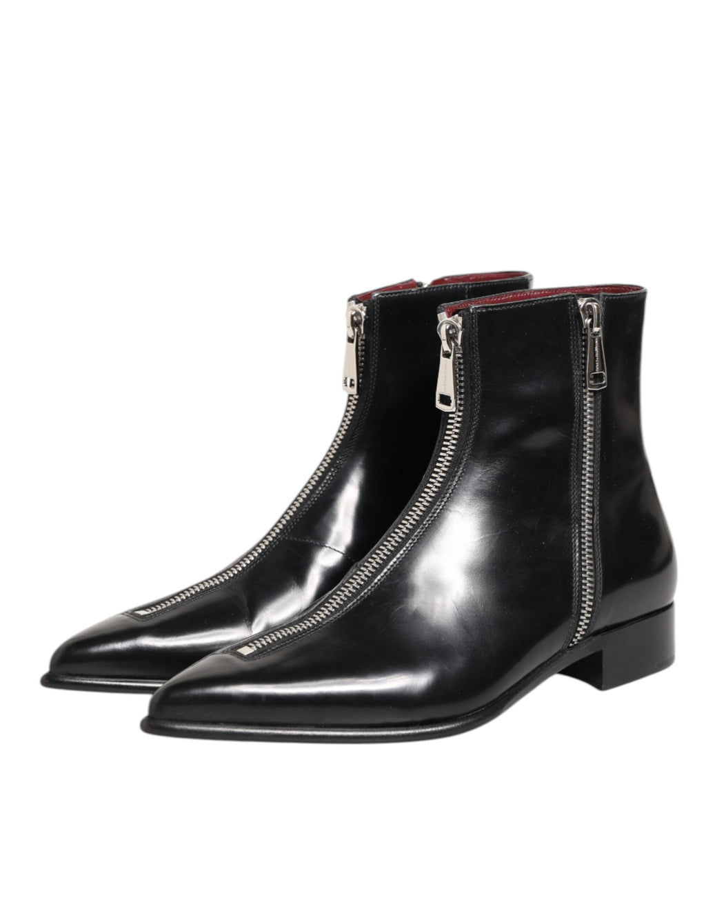 Dolce & Gabbana Black Calfskin Leather Men SHORT Boots Shoes