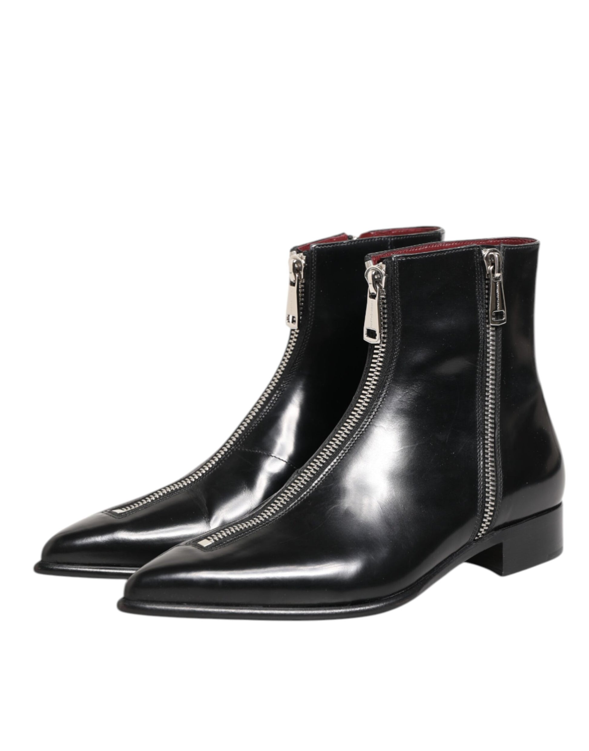 Dolce & Gabbana Black Calfskin Leather Men SHORT Boots Shoes