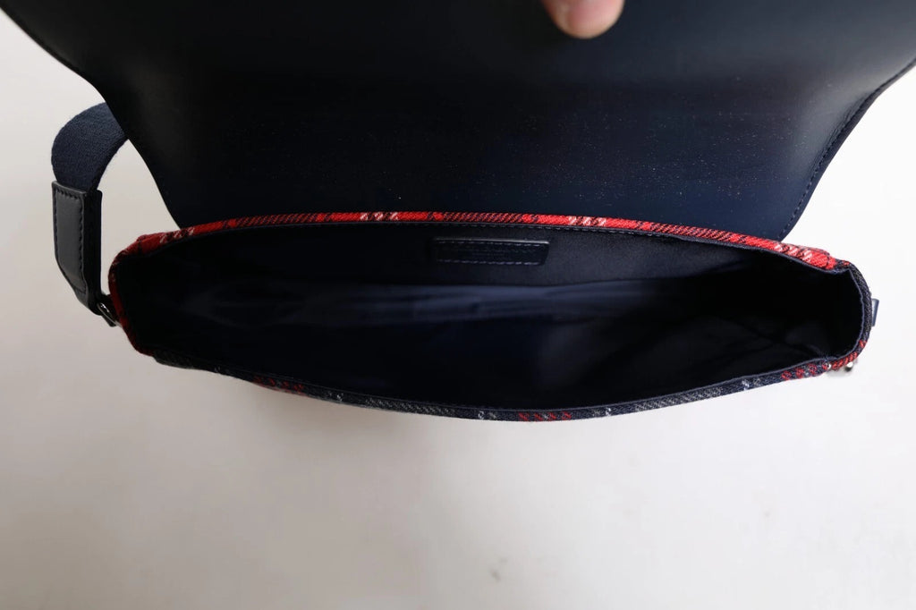 Dolce & Gabbana Multicolor Plaid Wool Calfskin Tartan Satchel Bag