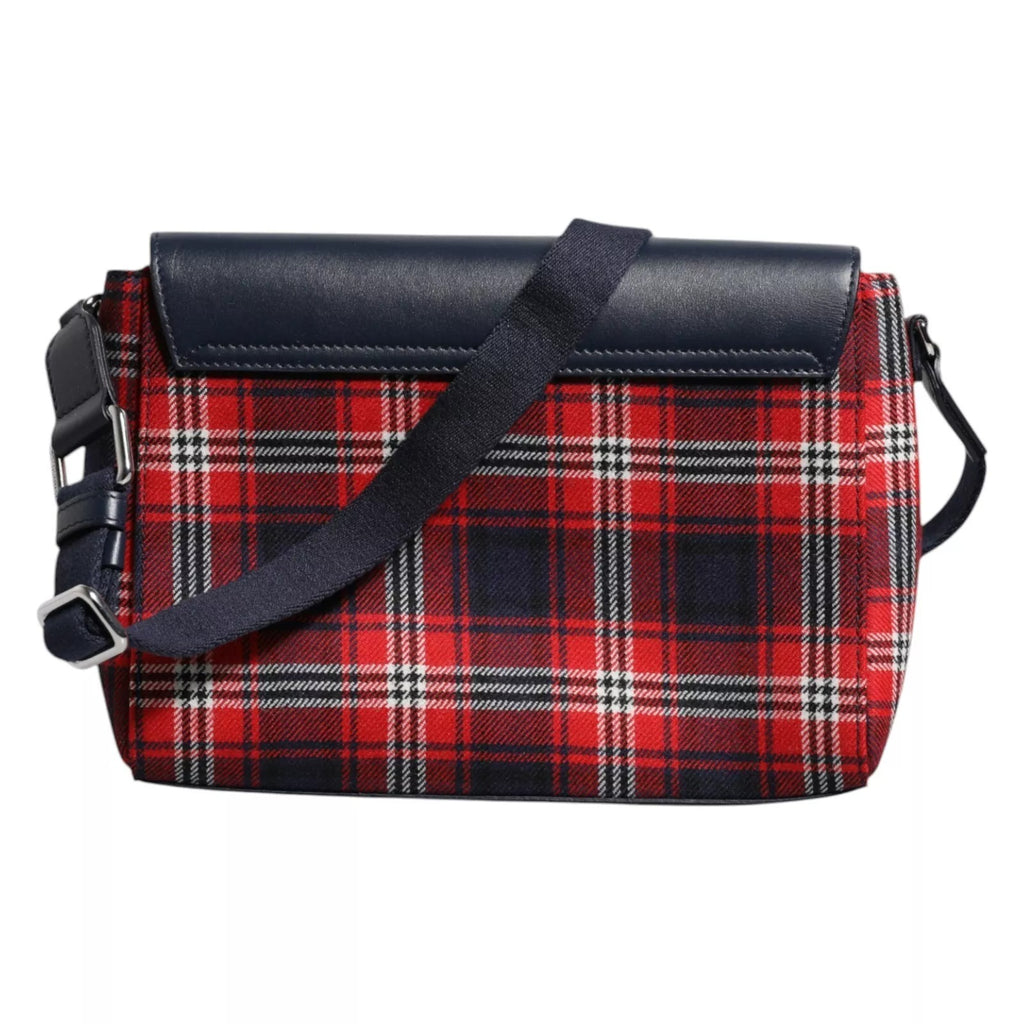Dolce & Gabbana Multicolor Plaid Wool Calfskin Tartan Satchel Bag