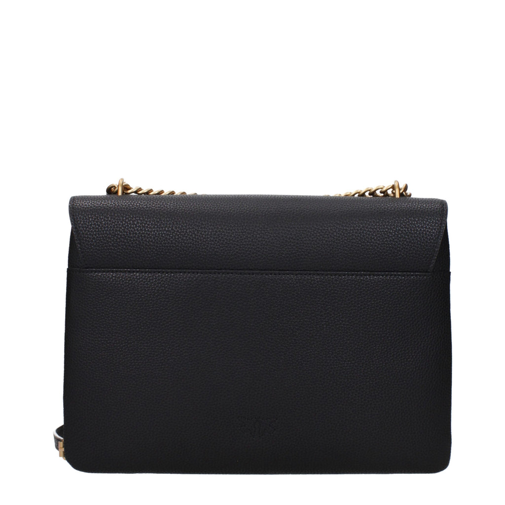 PINKO Black Leather Crossbody Bag