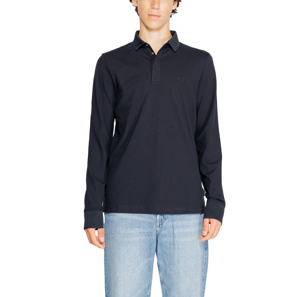 Armani Exchange Blue Cotton Long Sleeve