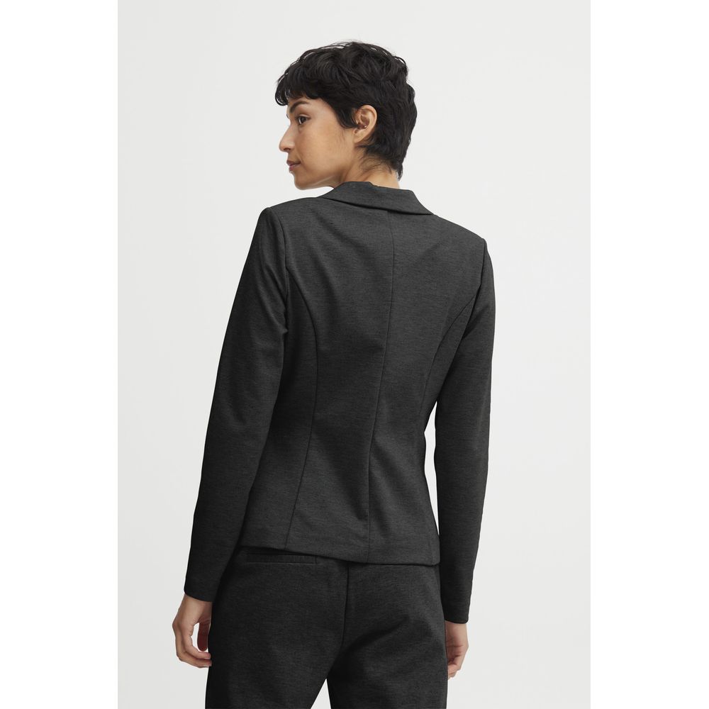 ICHI Gray Polyester Blazer