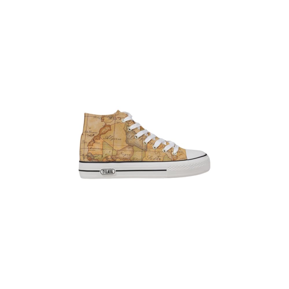 Alviero Martini Prima Classe Beige Fabric High Top Sneakers