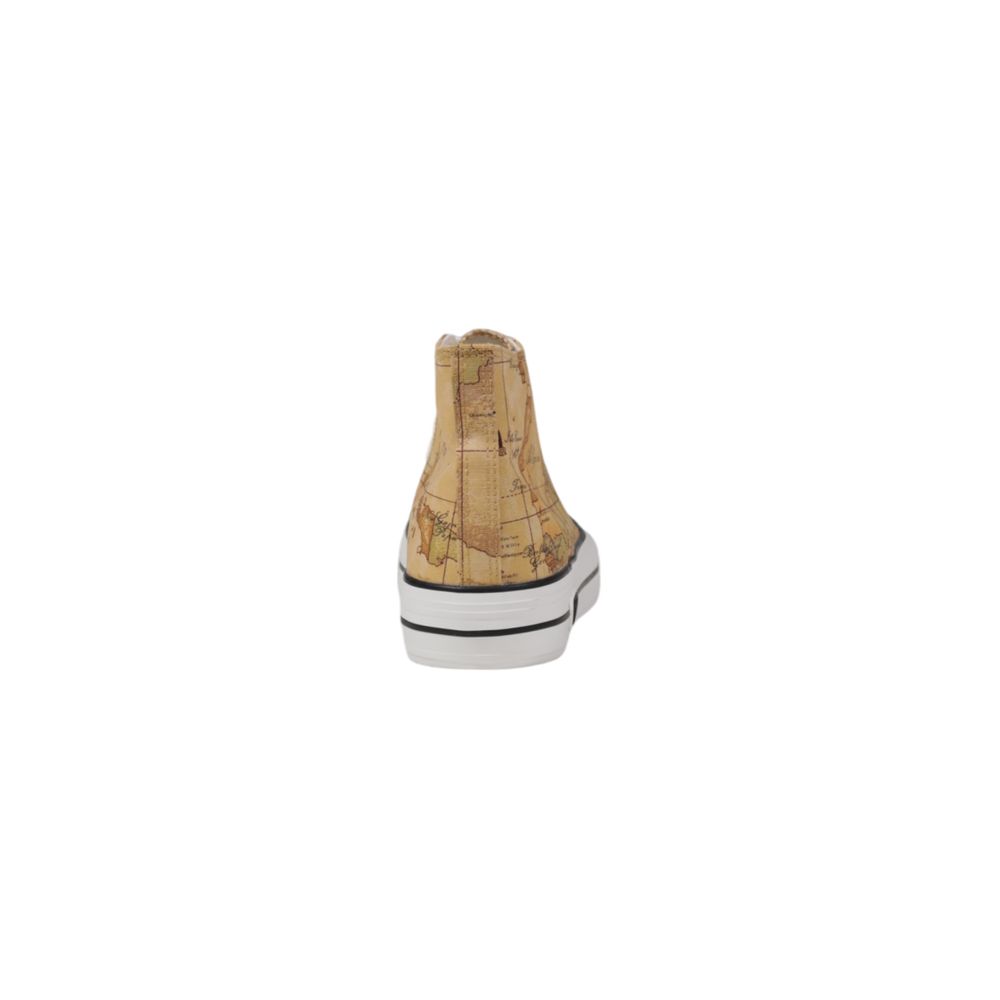 Alviero Martini Prima Classe Beige Fabric High Top Sneakers