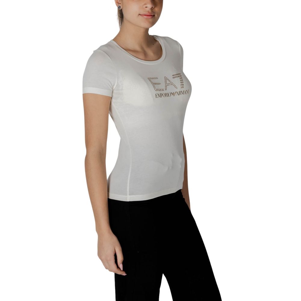 EA7 Emporio Armani Cream Modal T-Shirt