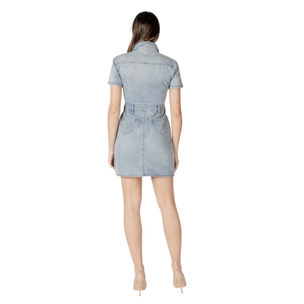 Morgan De Toi Blue Cotton Midi Dress