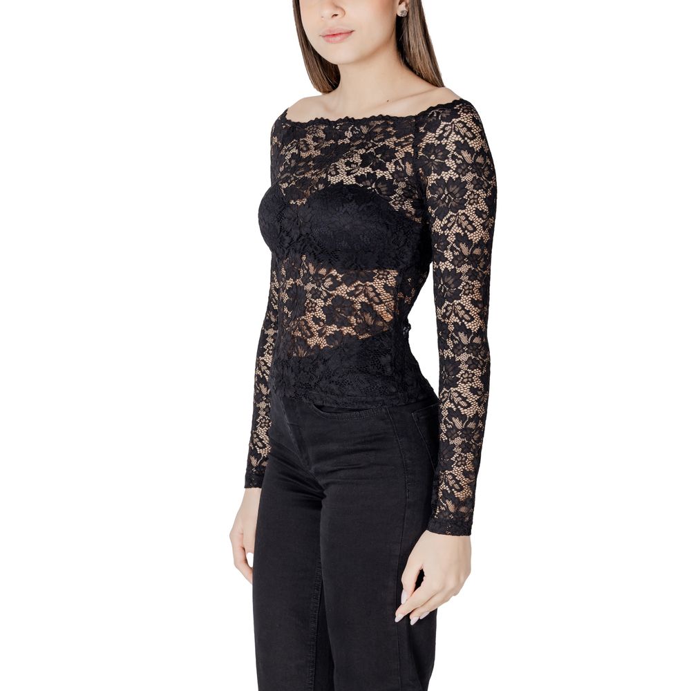 Morgan De Toi Black Polyamide Long Sleeve T-Shirt