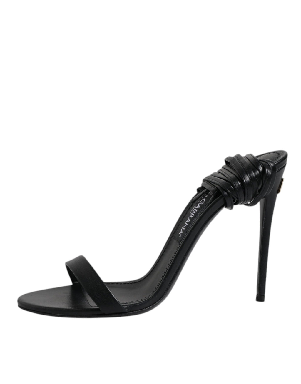 Dolce & Gabbana Black Leather Stiletto Heels Sandals Shoes