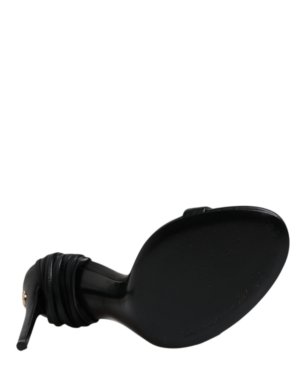 Dolce & Gabbana Black Leather Stiletto Heels Sandals Shoes