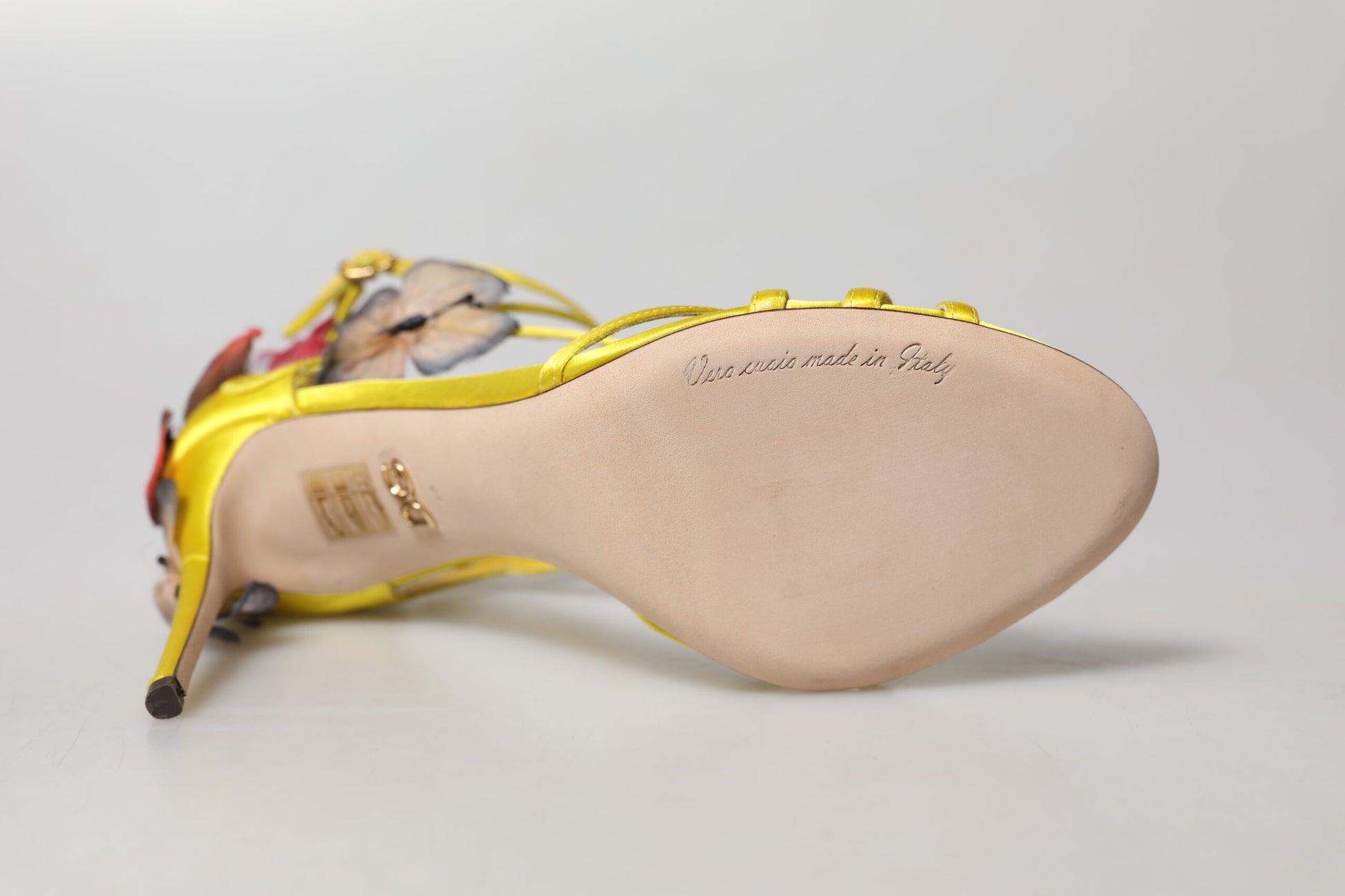 Dolce & Gabbana Yellow Butterfly Applique Sandals Shoes