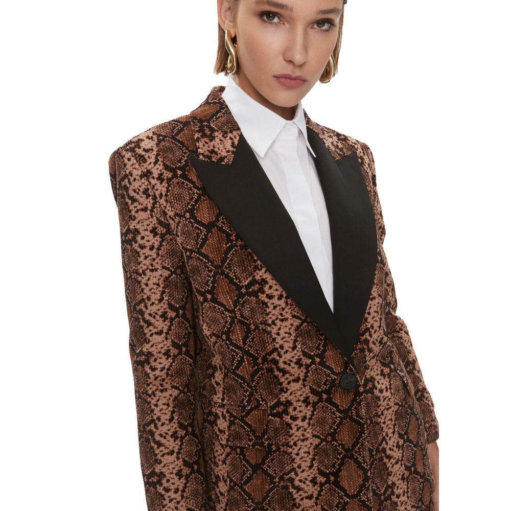 PINKO Brown Cotton Women Blazer