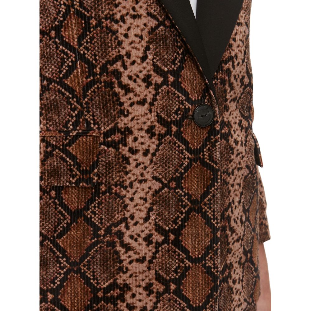 PINKO Brown Cotton Women Blazer