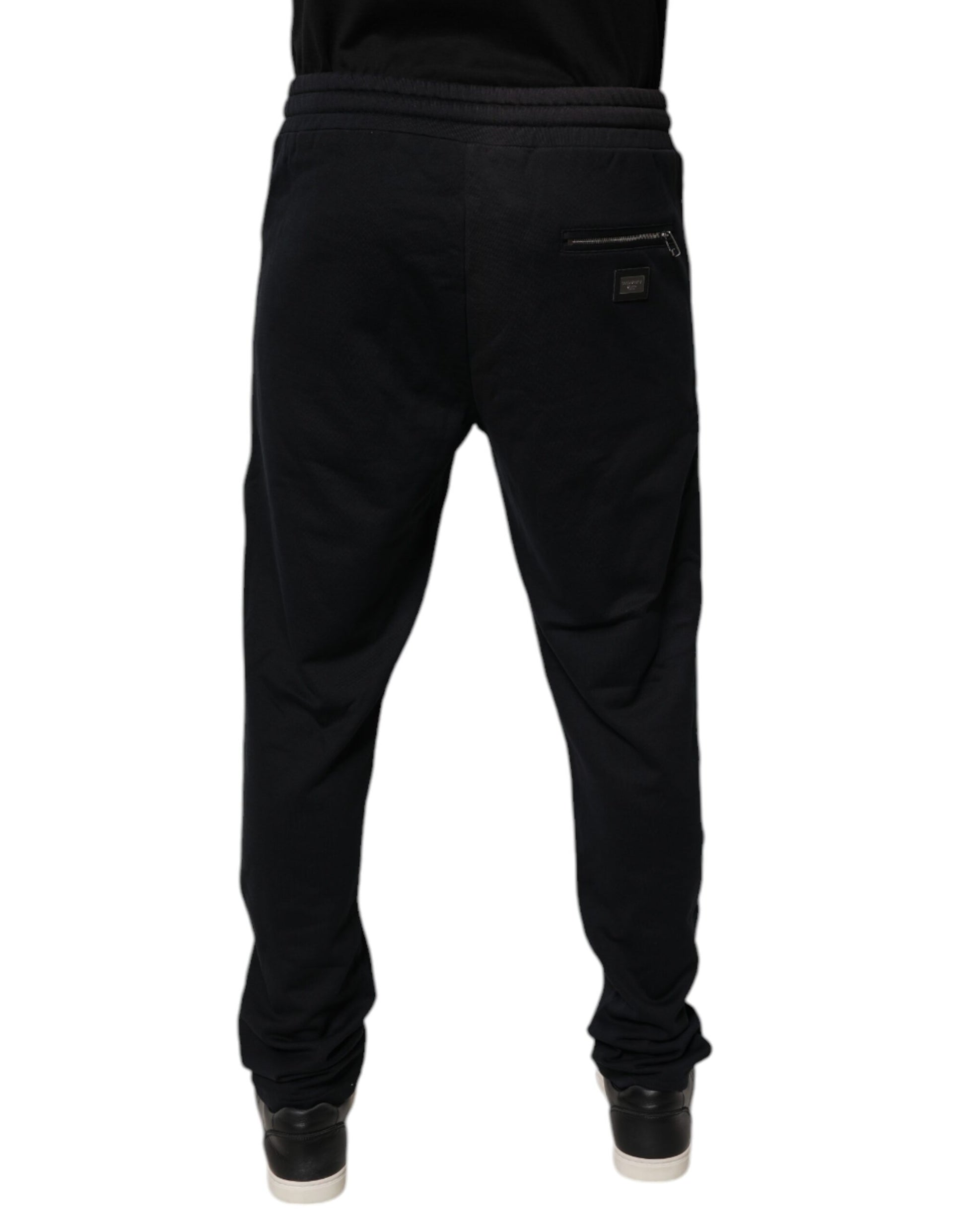 Dolce & Gabbana Black Cotton Jogger Jogging Men Trouser Pants