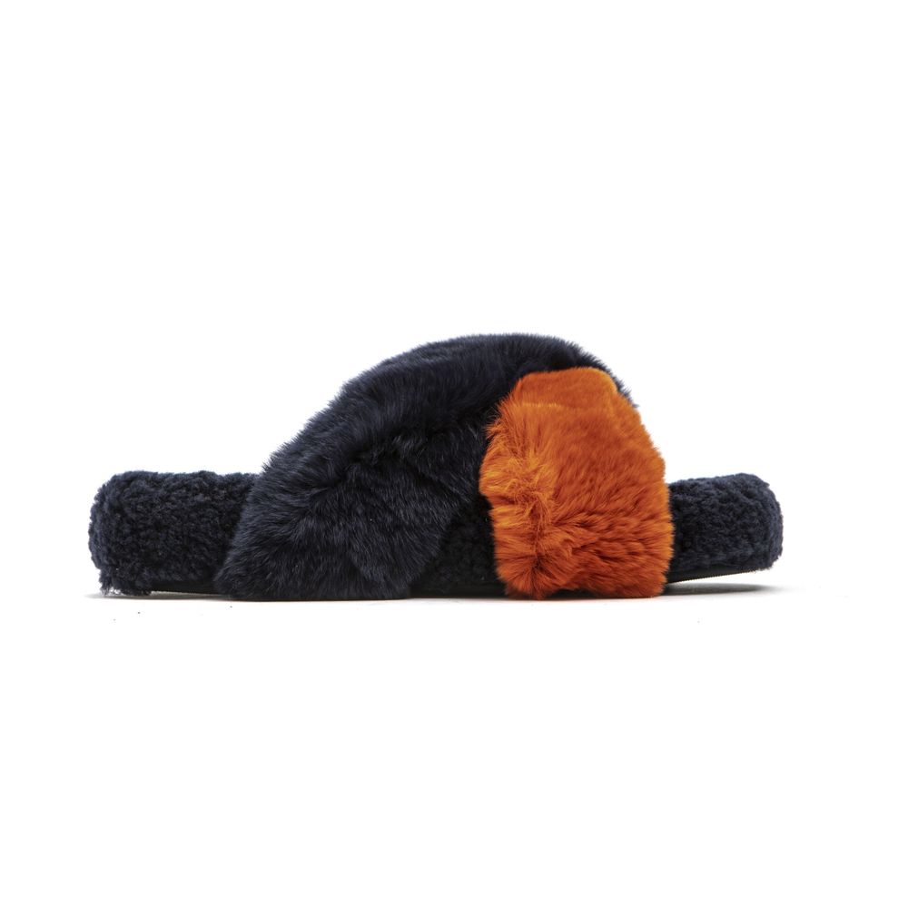 Mr&Mrs Italy Blue Rabbit Fur Sandal