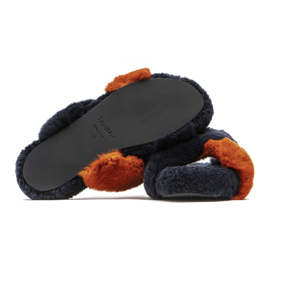 Mr&Mrs Italy Blue Rabbit Fur Sandal