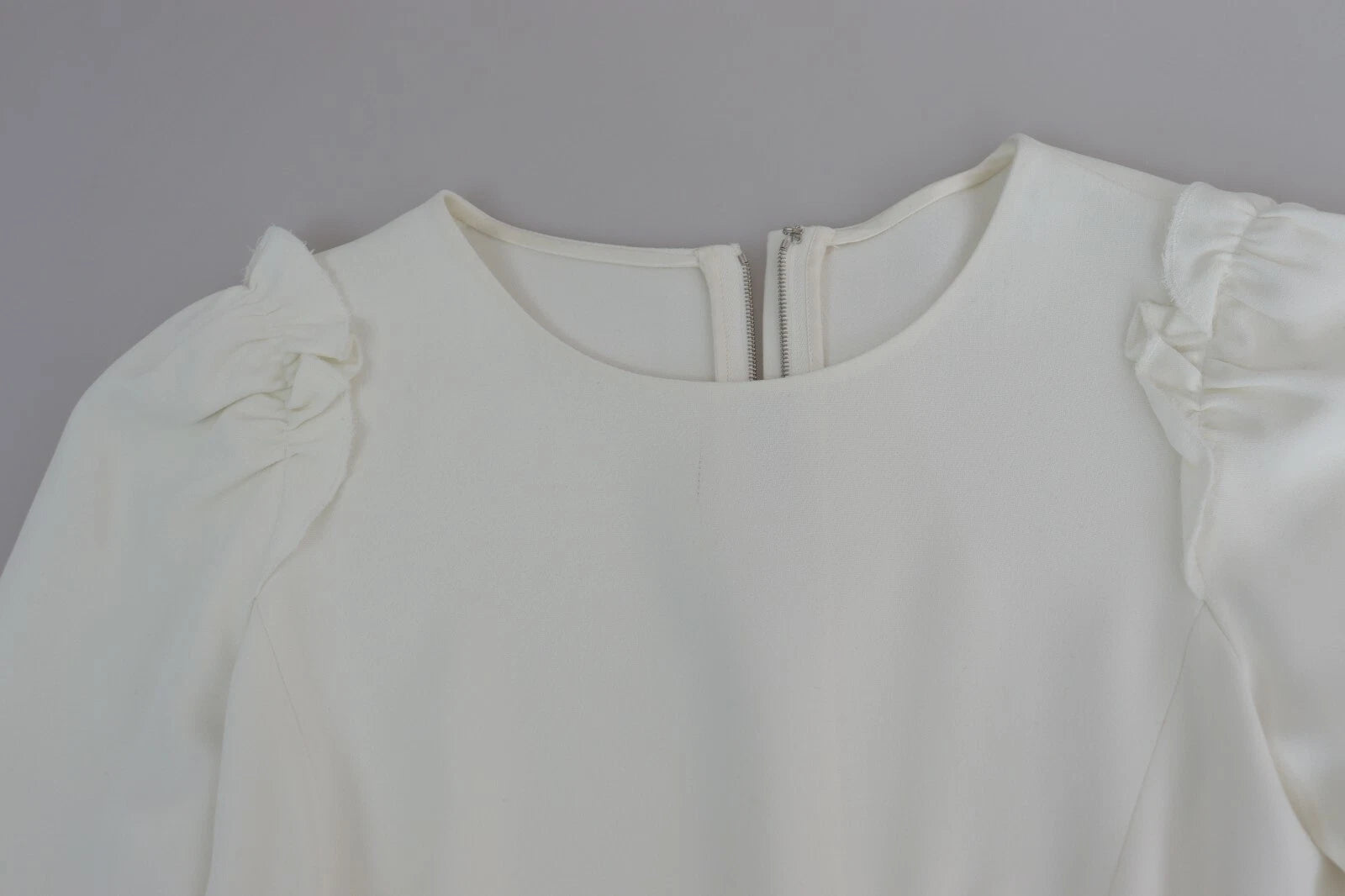 Dolce & Gabbana White Viscose Acetate Short Sleeve Blouse Top