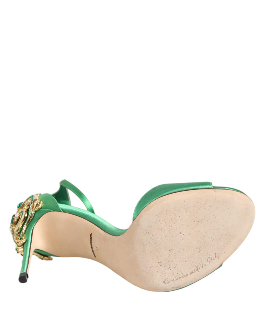 Dolce & Gabbana Green Heels Embellishments Sandals Shoes