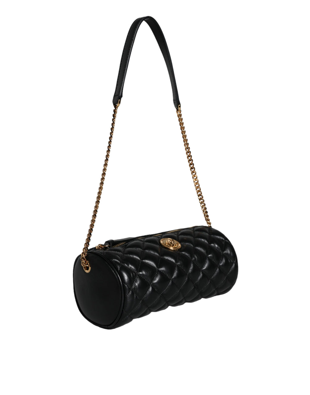 Versace Black Mini Quilted Lambskin Leather Crossbody Sling Borse Bag