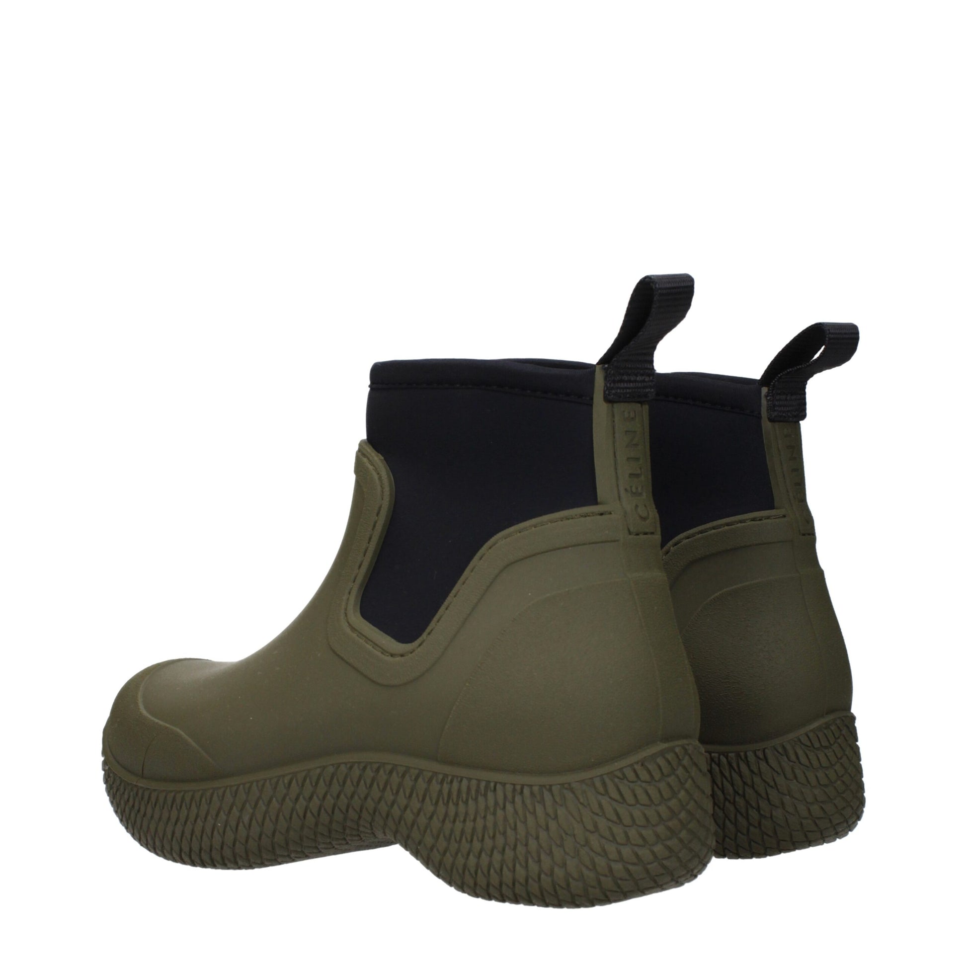 Celine Green Cotton Ankle Boots