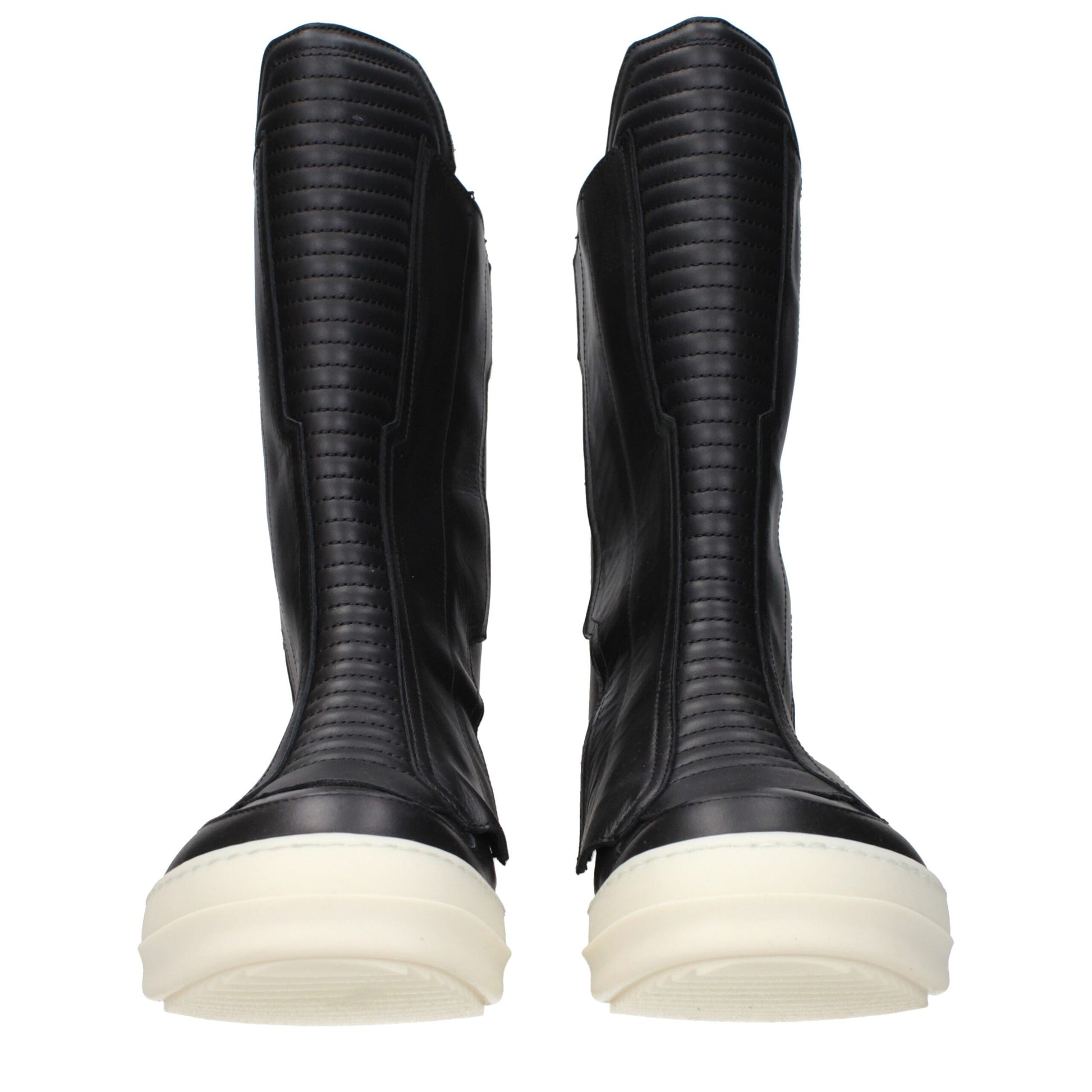 Rick Owens Black Leather Ankle Boots