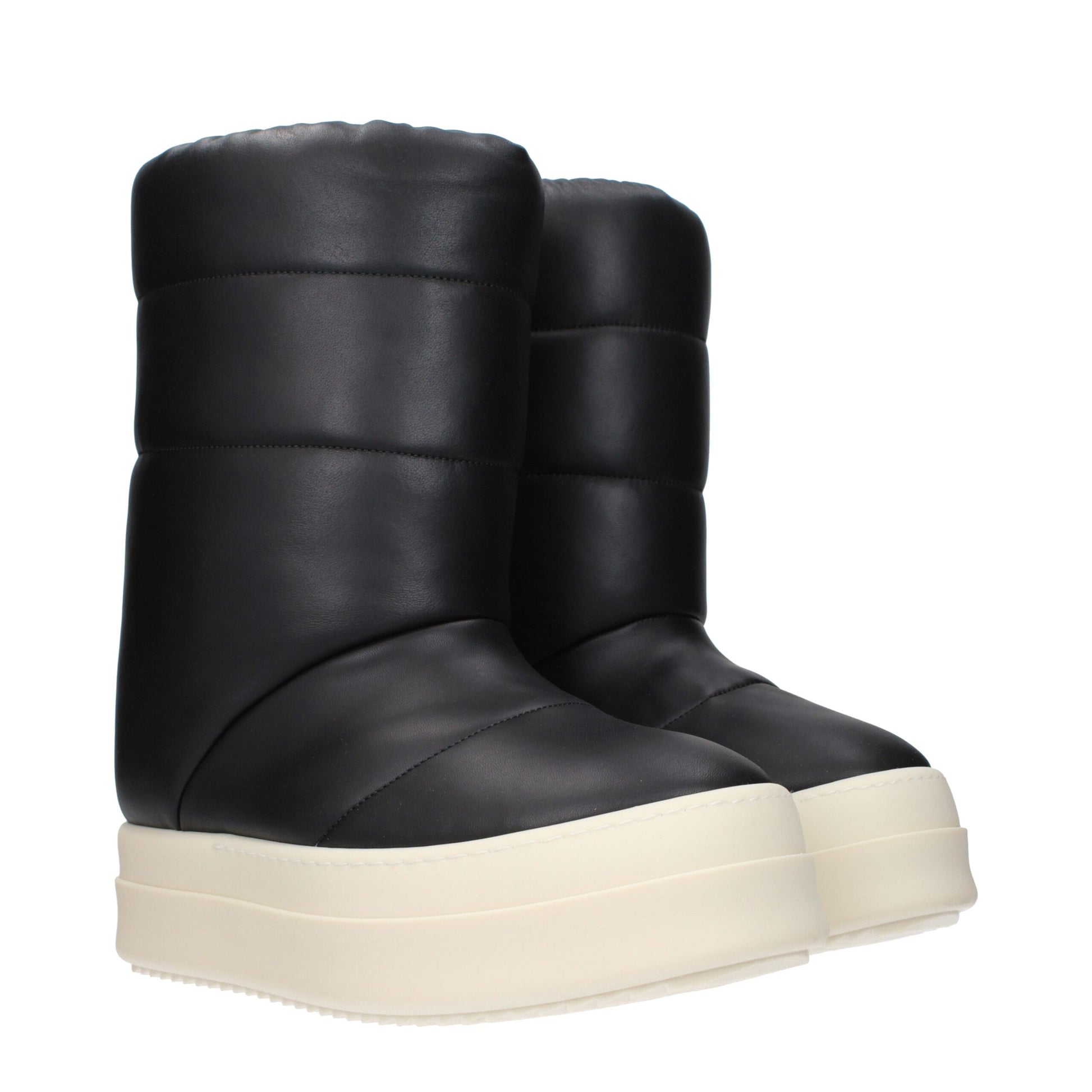 Rick Owens Black Leather Ankle Boots