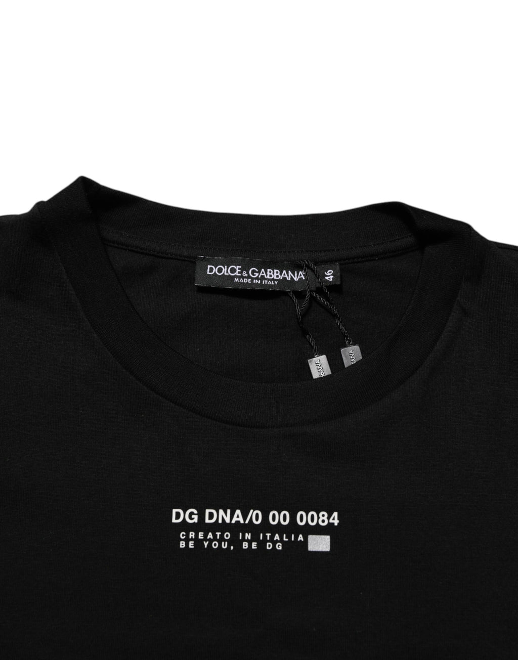 Dolce & Gabbana Black Statement Cotton Men Crew Neck T-shirt