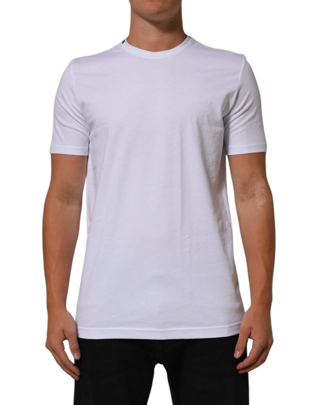 Dolce & Gabbana White Cotton Goodluck 2023 Crew Neck T-shirt