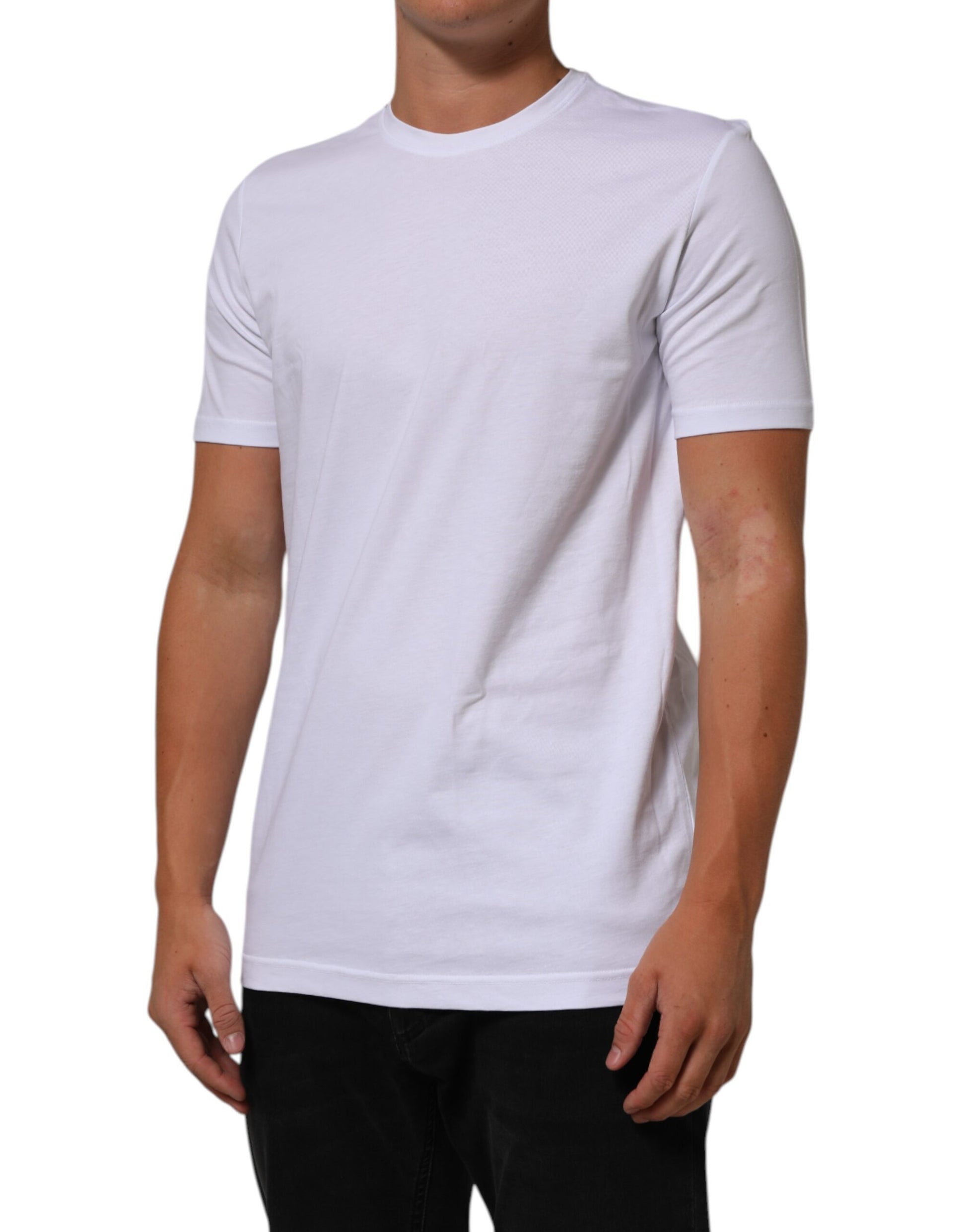 Dolce & Gabbana White Cotton Goodluck 2023 Crew Neck T-shirt