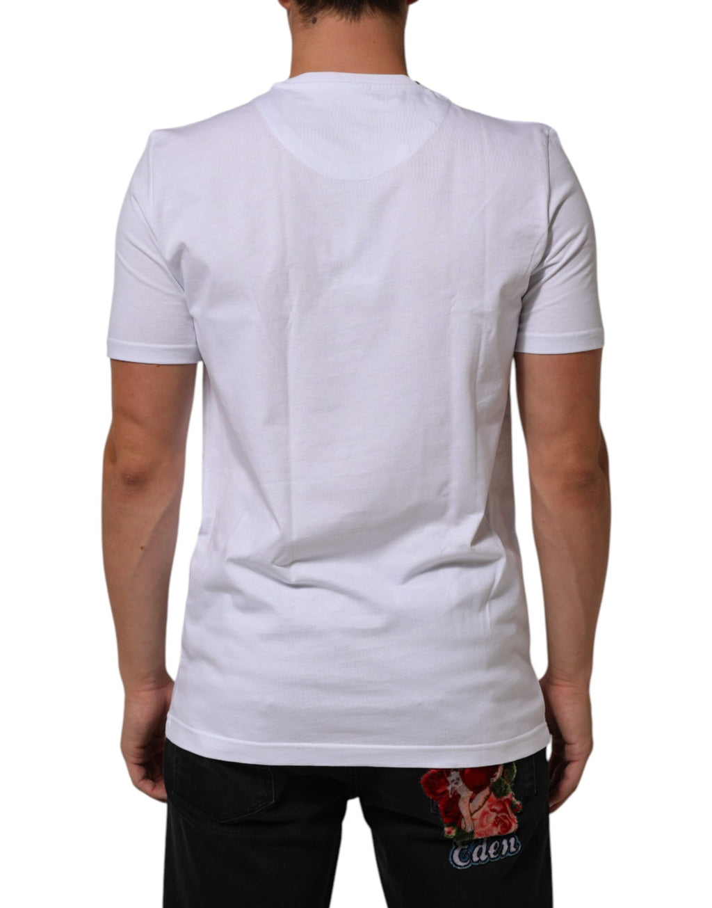 Dolce & Gabbana White Cotton Goodluck 2023 Crew Neck T-shirt