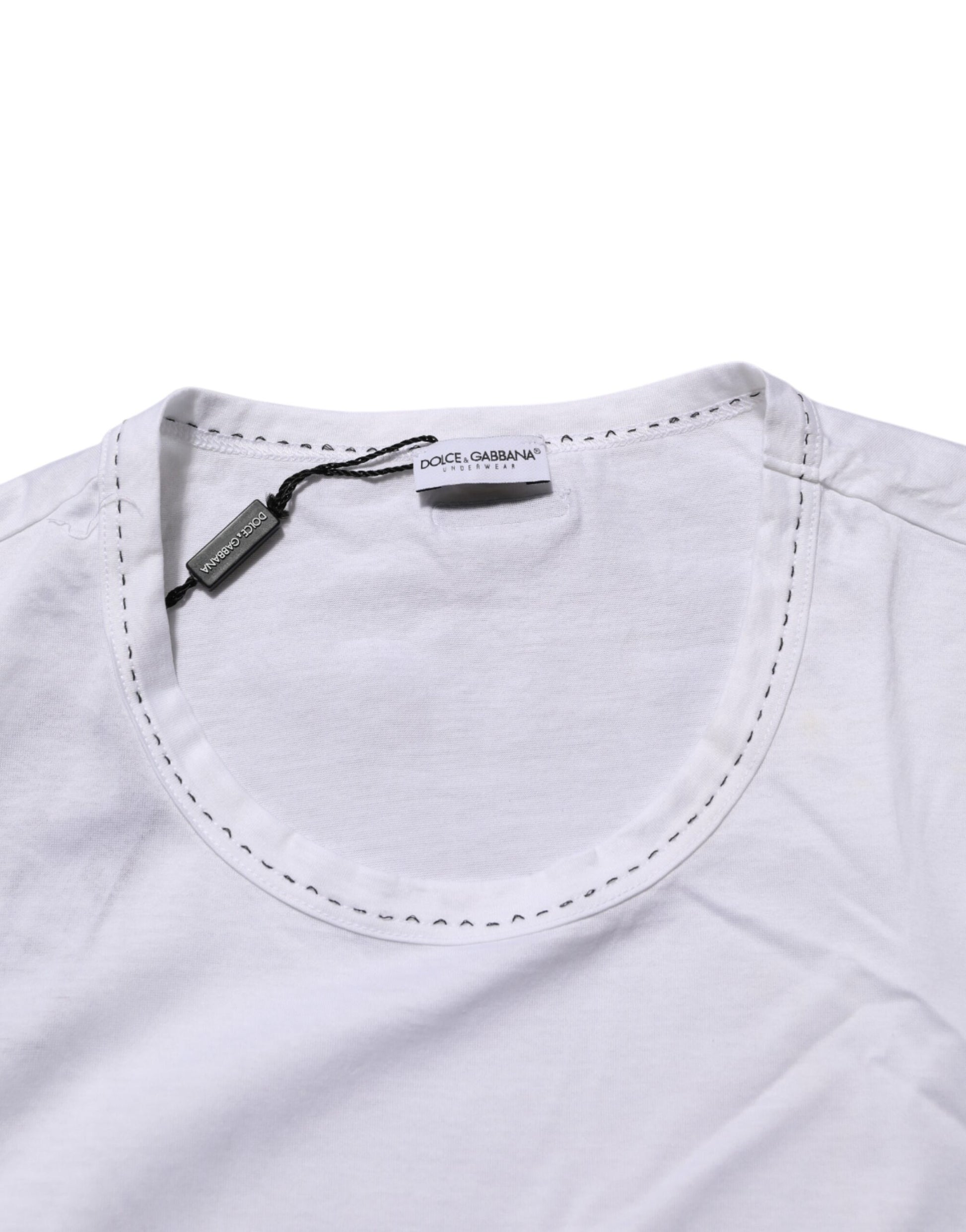 Dolce & Gabbana White Cotton Crew Neck Underwear Tee T-shirt