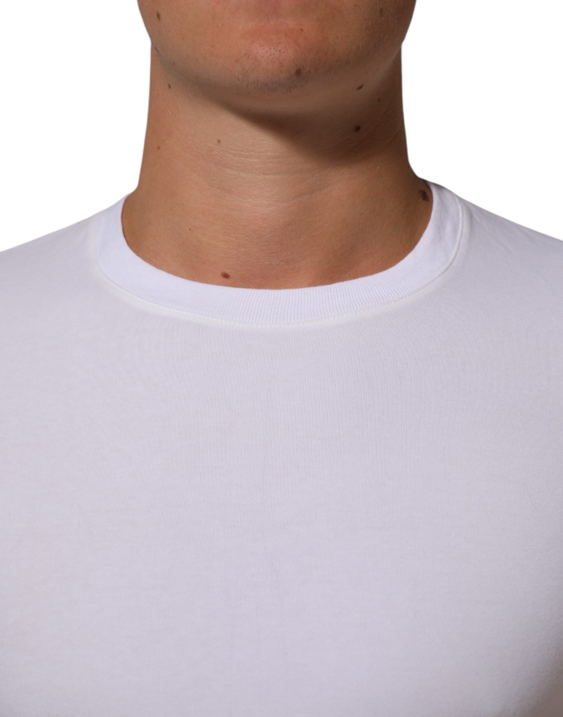 Dolce & Gabbana White Cotton Round Neck Underwear T-shirt