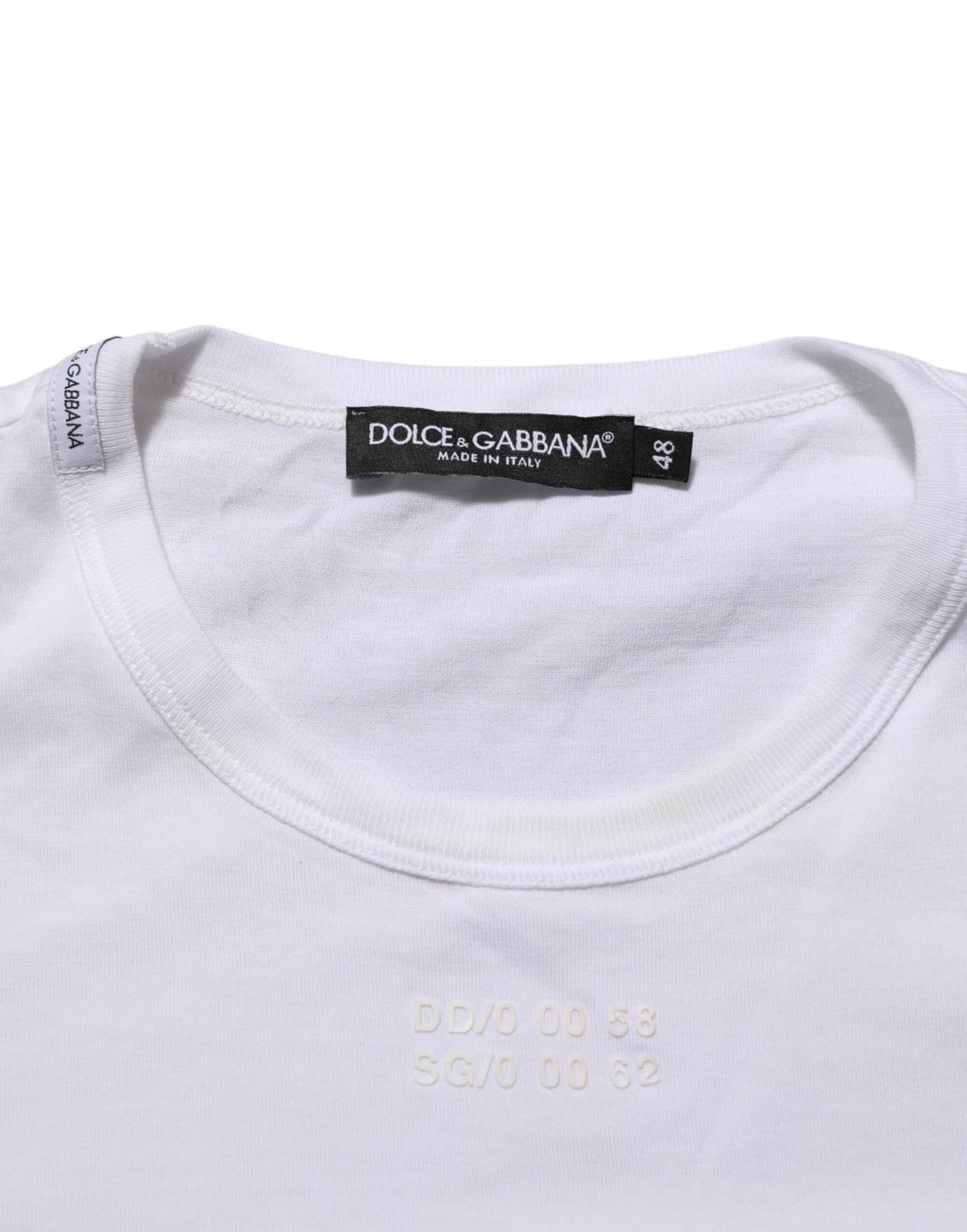 Dolce & Gabbana White Cotton Pocket Crew Neck Men Tee T-shirt