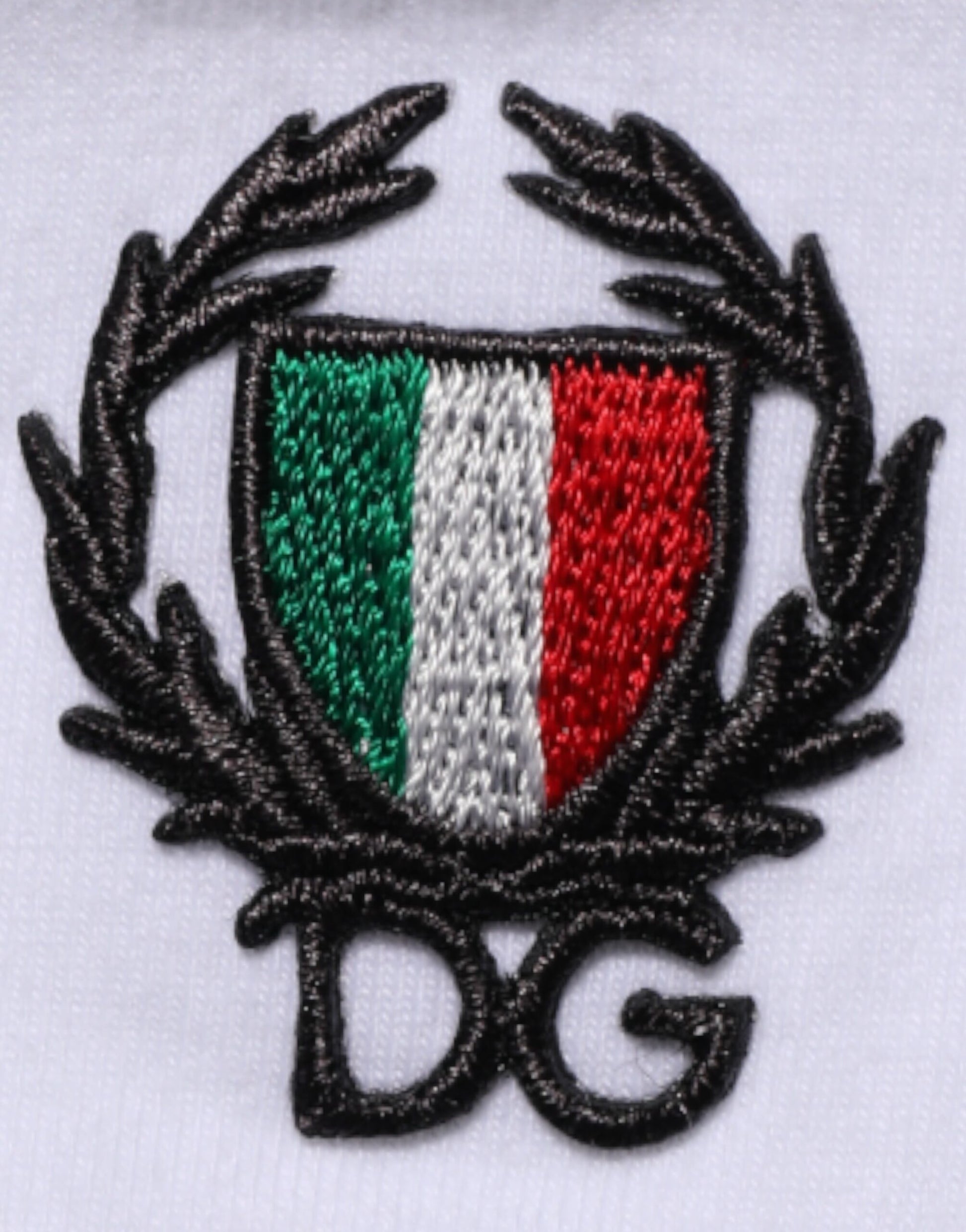 Dolce & Gabbana White Cotton DG Italia Round Neck Men T-shirt