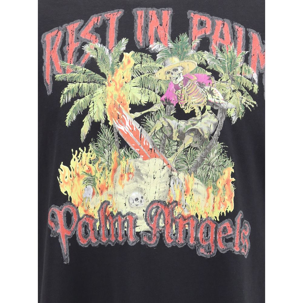 Palm Angels Black Cotton T-Shirt