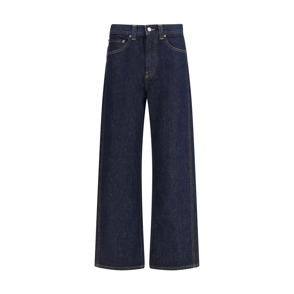 Khaite Blue Cotton Relaxed Fit Jeans