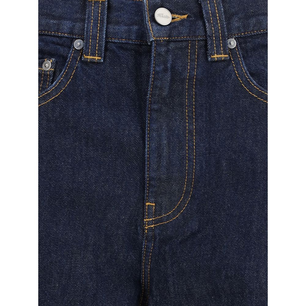 Khaite Blue Cotton Relaxed Fit Jeans