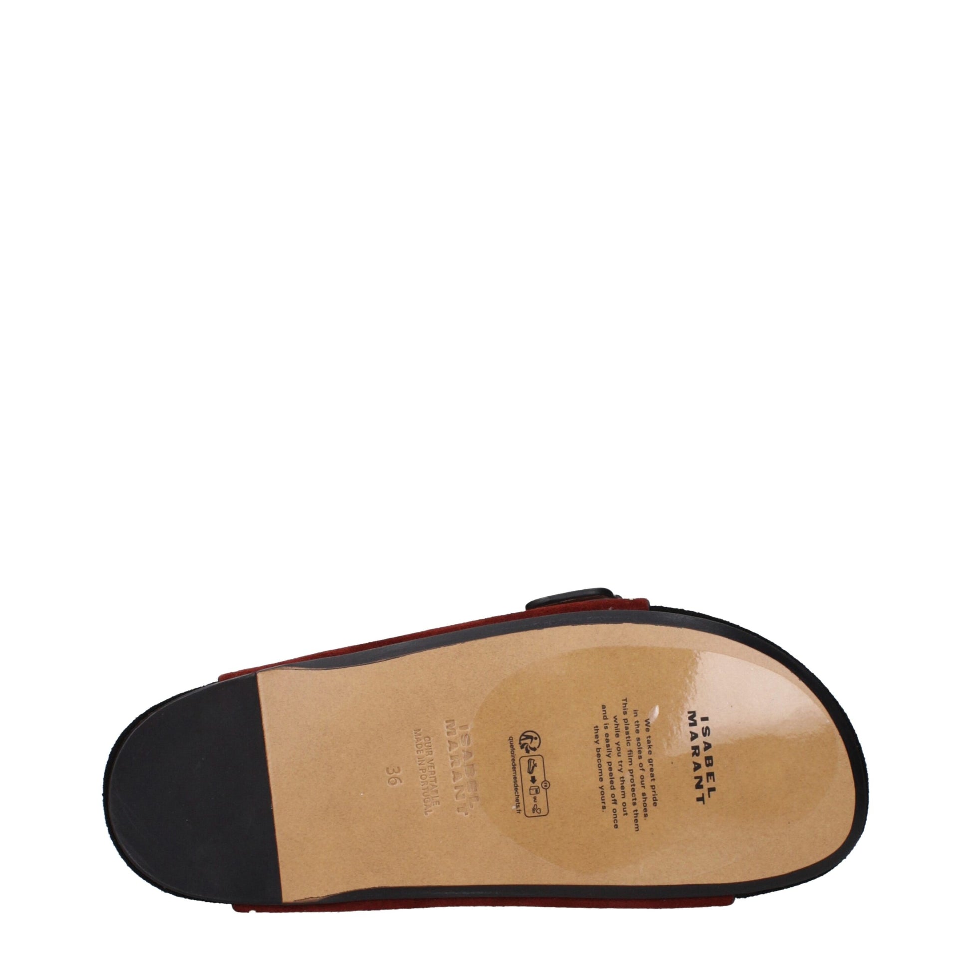 Isabel Marant Red Leather Slippers Sandals