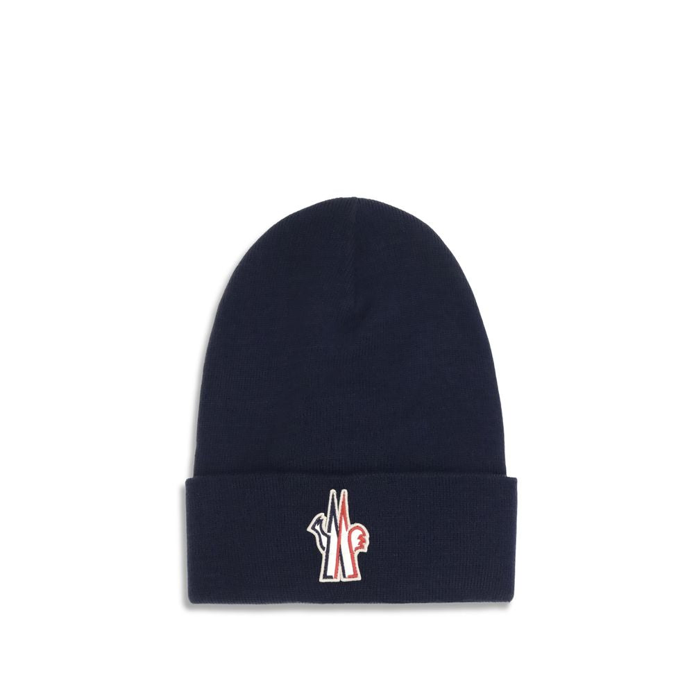 Moncler Grenoble Blue Fleece Wool Beanie