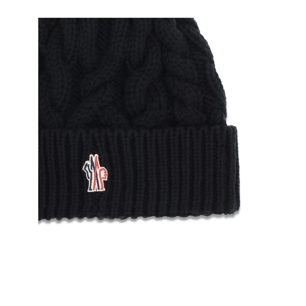 Moncler Grenoble Black Fleece Wool Beanie